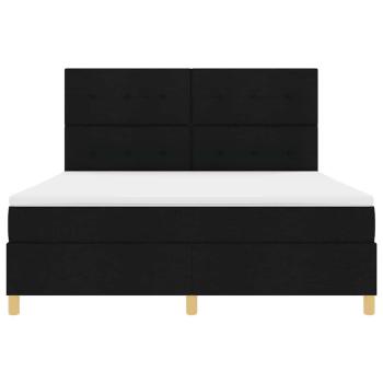 LED Boxspringbett mit Matratze Schwarz 180 x 200 cm Stoff