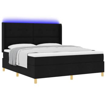 Boxspringbett mit Matratze Schwarz 140 x 200 cm Stoff