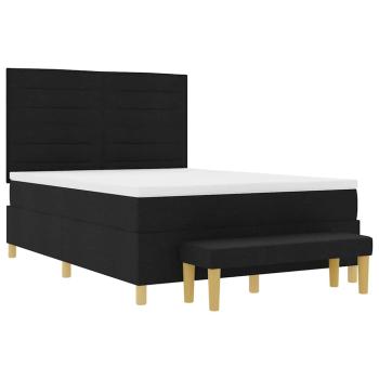 Boxspringbett mit Matratze Schwarz 160 x 200 cm Stoff