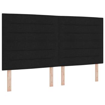 Boxspringbett mit Kopfteil Schwarz 200 x 180 cm Stoff