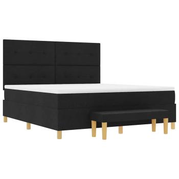 Boxspringbett mit Matratze Schwarz 180 x 200 cm Stoff