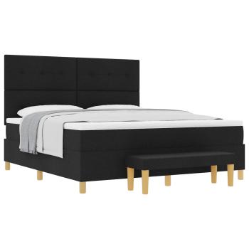 Boxspringbett mit Matratze Schwarz 180 x 200 cm Stoff