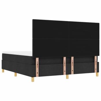 Boxspringbett mit Matratze Schwarz 180 x 200 cm Stoff