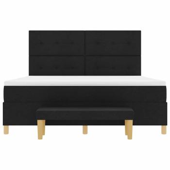 Boxspringbett mit Kopfteil Schwarz 200 x 180 cm Stoff