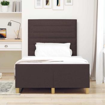 ARDEBO.de - Bettgestell mit Kopfteil Dunkelbraun 120 x 190 cm Stoff