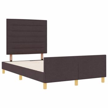 Bettgestell mit Kopfteil Dunkelbraun 120 x 190 cm Stoff