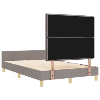 Bettgestell mit Kopfteil Taupe 140 x 190 cm Stoff