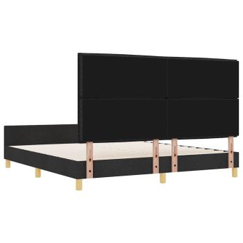 Bettgestell mit Kopfteil Schwarz 180 x 200 cm Stoff