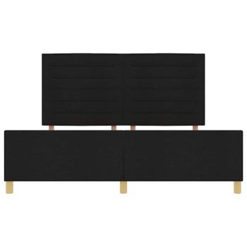 Bettgestell mit Kopfteil Schwarz 180 x 200 cm Stoff