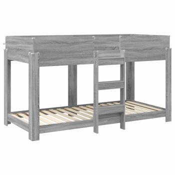 Etagenbett für Kinder Graues Sonoma 90 x 200 cm Holzwerkstoff