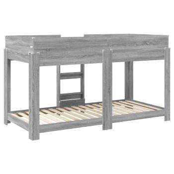 ARDEBO.de - Etagenbett für Kinder Graues Sonoma 100 x 190 cm Holzwerkstoff