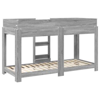 Etagenbett für Kinder Graues Sonoma 80 x 190 cm Holzwerkstoff