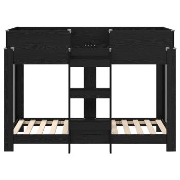 Etagenbett für Kinder Schwarz Eichen-Optik 90 x 160 cm