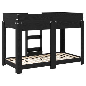 Etagenbett für Kinder Schwarz Eichen-Optik 90 x 160 cm