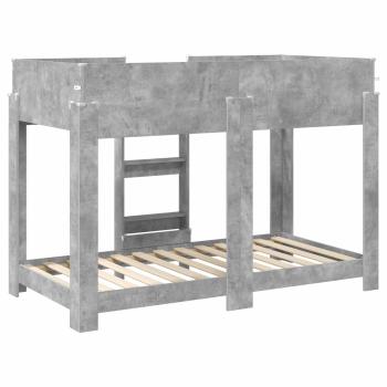 Etagenbett für Kinder Beton Grau 90 x 160 cm Holzwerkstoff