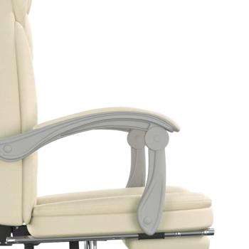 Bürostuhl mit Liegefunktion Creme Kunstleder