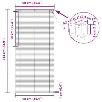 Venezianische Jalousie Silber Grau 213 x 90 cm 25 mm PVC