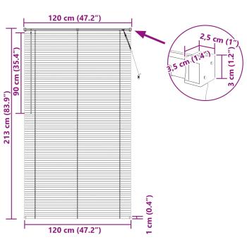 Venetianer Jalousie Verstellbar Silber Grau 213 x 120 cm PVC