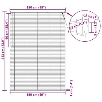 ARDEBO.de - Venetianer Jalousie Verstellbar Silber Grau 213 x 150 cm PVC