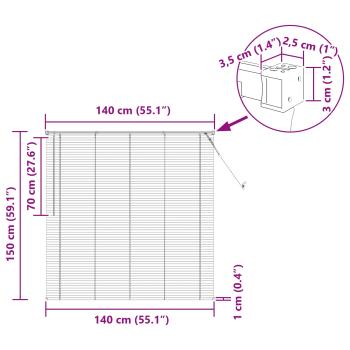 Venetianer Jalousie Verstellbar Weiß 150 x 140 cm PVC