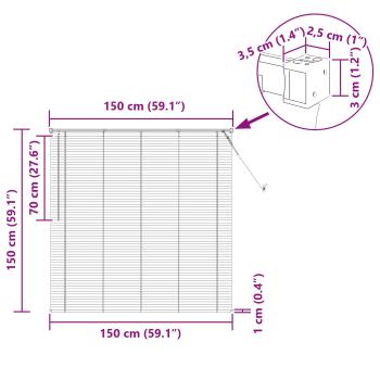 Venetianer Jalousie Verstellbar Weiß 150 x 150 cm PVC