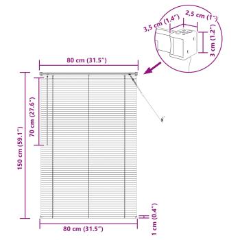 Venezianische Jalousie Schwarz 150 x 80 cm 25 mm PVC