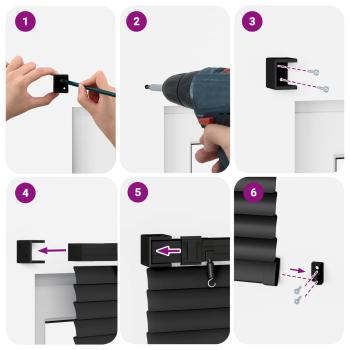 Venetianer Jalousie Verstellbar Schwarz 213 x 90 cm PVC