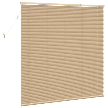 Venetianer Jalousie Hellbraun mit Muster 150 x 150 cm PVC