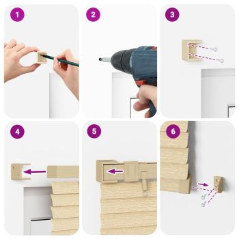 Venetianer Jalousie Hellbraun mit Muster 213 x 40 cm PVC