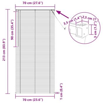 Venetianer Jalousie Hellbraun mit Muster 213 x 70 cm PVC