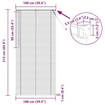 Venetianer Jalousie Hellbraun mit Muster 213 x 100 cm PVC