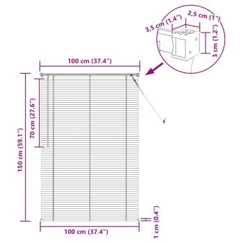Venetianer Jalousie Dunkelbraun mit Muster 150 x 100 cm PVC
