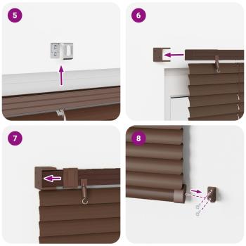 Venetianer Jalousie Dunkelbraun mit Muster 150 x 110 cm PVC