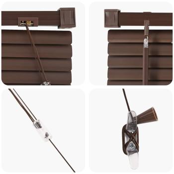 Venetianer Jalousie Dunkelbraun mit Muster 150 x 140 cm PVC