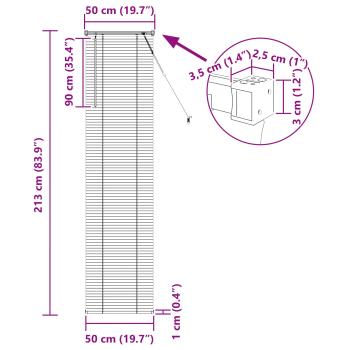 Venetianer Jalousie Dunkelbraun mit Muster 213 x 50 cm PVC