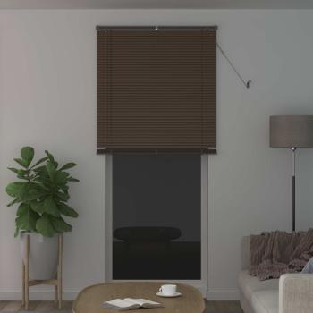Venezianische Jalousie Dunkelbraun mit Muster 213 x 70 cm 25 mm
