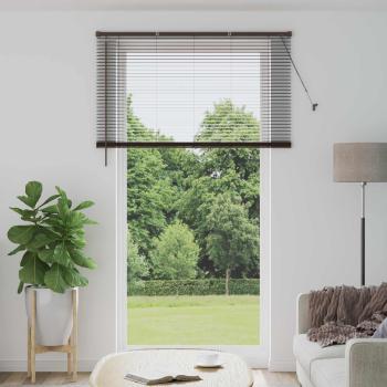 ARDEBO.de - Venezianische Jalousie Dunkelbraun mit Muster 213 x 130 cm PVC