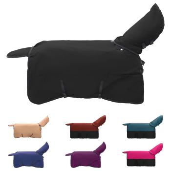 Pferdedecke Dunkelgrün und Schwarz 165 cm Polyester