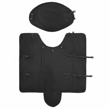 Pferdedecke Dunkelgrün und Schwarz 165 cm Polyester