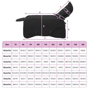 Pferdedecke Dunkelgrün und Schwarz 165 cm Polyester