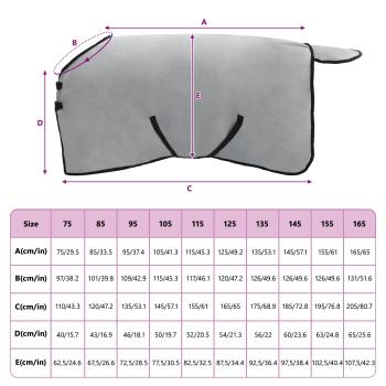 Pferdedecke Hellgrau und Rosa Polyester