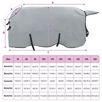 Pferdedecke Hellgrau und Rosa Polyester