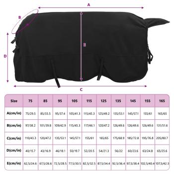 Pferdedecke Schwarz Polyester