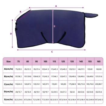 Pferdedecke Marineblau Polyester