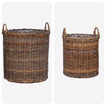 Blumentopf Körbchen mit Speicher 2 pcs Braun Lacak Rattan