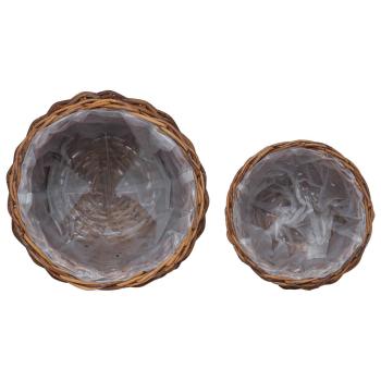 Blumentopfkorb mit Speicher 2 pcs Braun Lacak Rattan