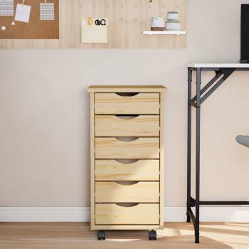 Rollcontainer mit Schubladen MOSS Klarlack 34 x 39 x 65,5 cm