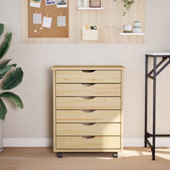 Rollcontainer mit Schubladen MOSS Klarlack 53 x 39 x 65,5 cm