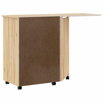 Rollwagen mit Schreibtisch MOSS Klarlack 105,5 x 39 x 74,5 cm