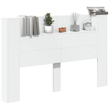 Kopfteil-Schrank mit LED Weiß Holzwerkstoff